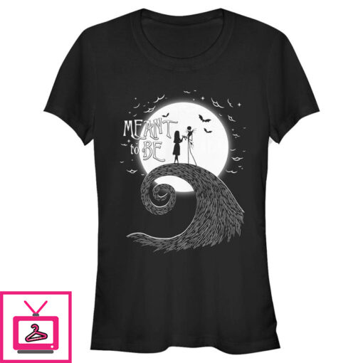 Juniors The Nightmare Before Christmas Jack and Sally Meant to Be T Shirt 1