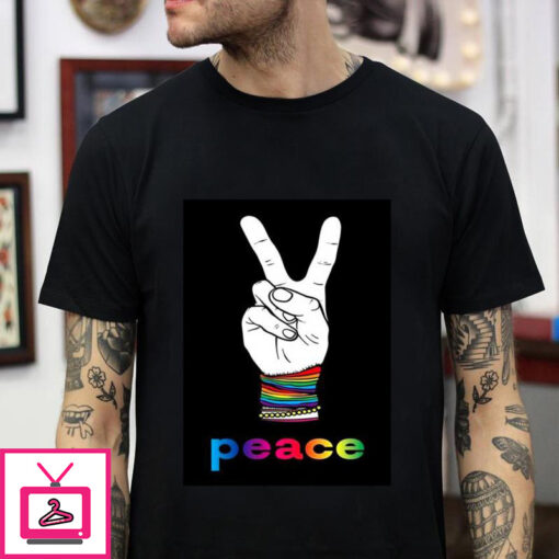 LGBT peace sign language t shirt 1