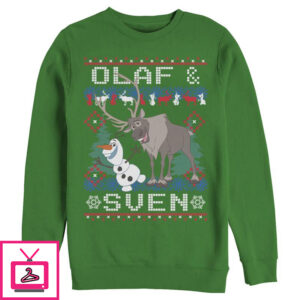 Men’s Frozen Ugly Christmas Olaf Sven Sweatshirt