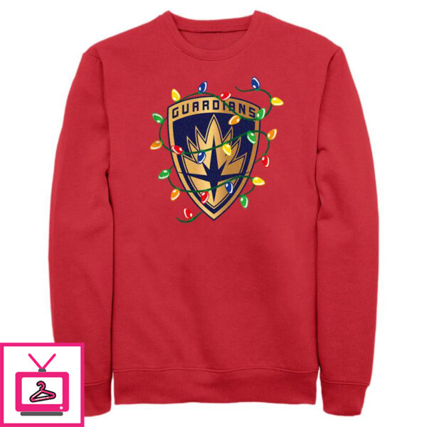 Men’s Guardians of the Galaxy Holiday Special Christmas Lights Badge Sweatshirt