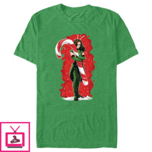 Men’s Guardians of the Galaxy Holiday Special Mantis Candy Cane Hug T-Shirt