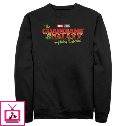 Mens Guardians of the Galaxy Holiday Special Red and Green Logo Sweatshirt 1