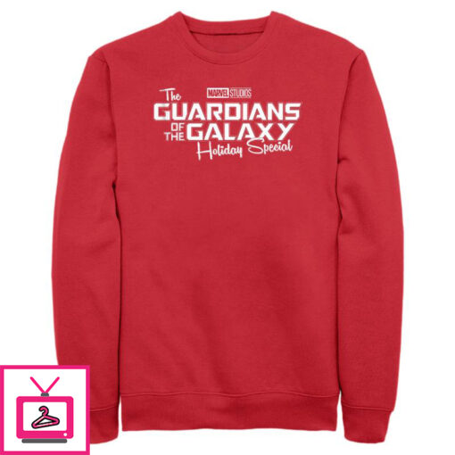 Mens Guardians of the Galaxy Holiday Special White Logo Sweatshirt 1