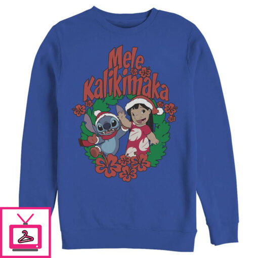 Mens Lilo Stitch Mele Kalikimaka Christmas Sweatshirt 1