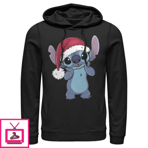 Mens Lilo Stitch Santa Surprise Pull Over Hoodie 1