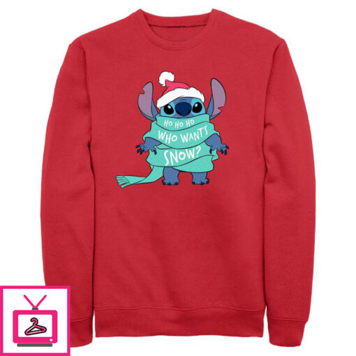 Mens Lilo Stitch Who Wants Snow Sweatshirt 1