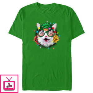 Men’s Lost Gods Christmas Cat Wreath T-Shirt