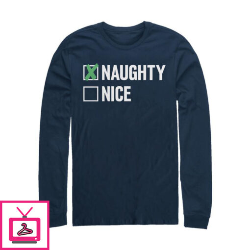 Mens Lost Gods Christmas Naughty Or Nice Long Sleeve T Shirt 1