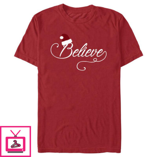 Mens Lost Gods Santa Hat Believe T Shirt 1