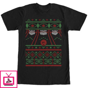 Men’s Lost Gods Ugly Christmas Bowling Print T-Shirt