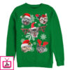 Men’s Lost Gods Ugly Christmas Cat Reindeer Snowflakes Sweatshirt