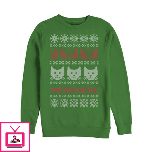 Mens Lost Gods Ugly Christmas Cat Sweatshirt 1