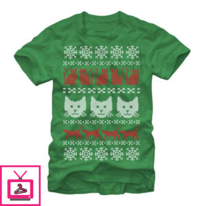 Men’s Lost Gods Ugly Christmas Cat T-Shirt