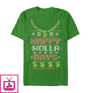 Men’s Lost Gods Ugly Christmas Happy Holla Days T-Shirt