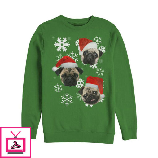 Mens Lost Gods Ugly Christmas Pug Sweatshirt 1