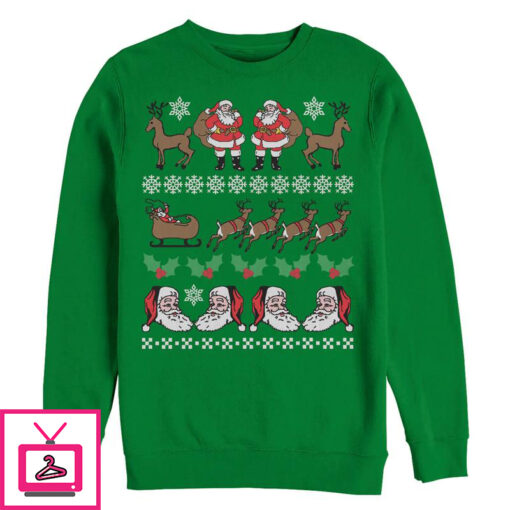 Mens Lost Gods Ugly Christmas Santa Claus Pattern Sweatshirt 1