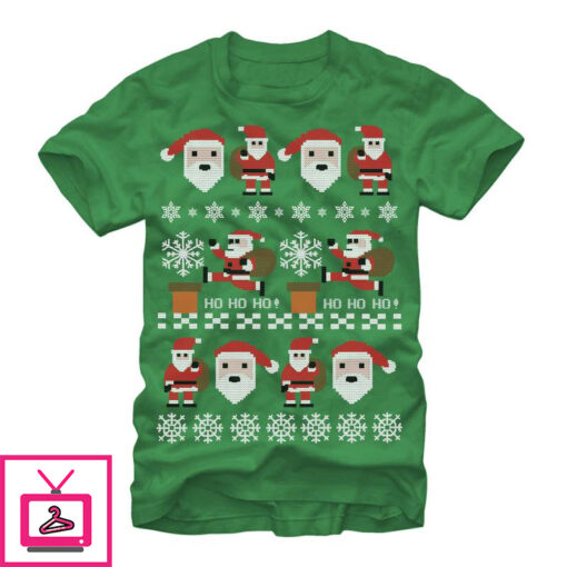 Mens Lost Gods Ugly Christmas Santa Claus T Shirt 1