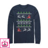 Men’s Lost Gods Ugly Christmas Santa’s Sled Long Sleeve T-Shirt