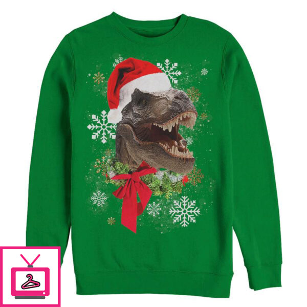 Men’s Lost Gods Ugly Christmas T Rex Sweatshirt