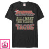 Men’s Marvel Christmas Deadpool Wants Tacos T-Shirt