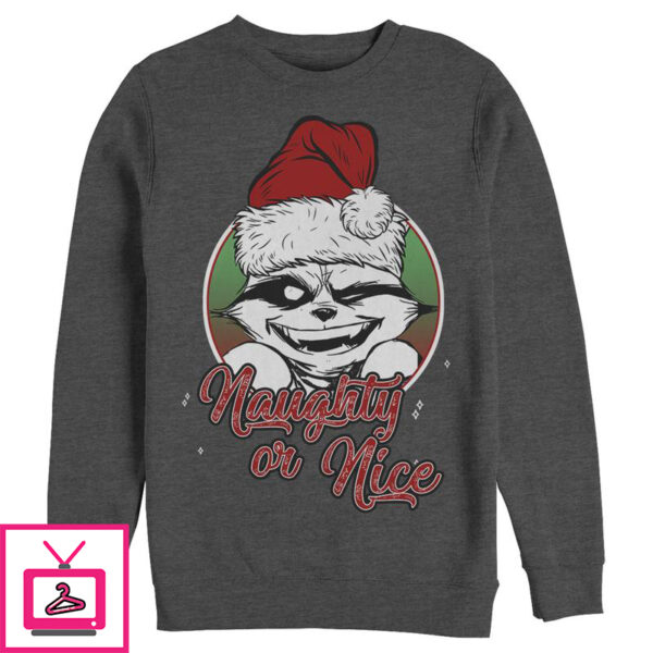 Men’s Marvel Christmas Guardians of the Galaxy Naughty Rocket Sweatshirt