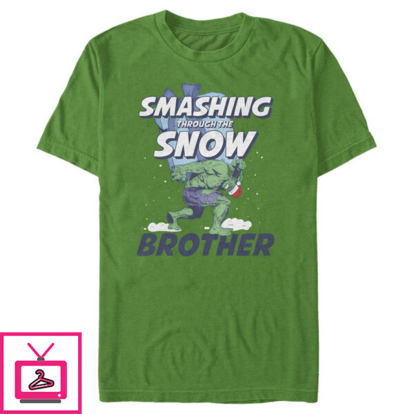 Men’s Marvel Christmas Hulk Brother Snow T-Shirt