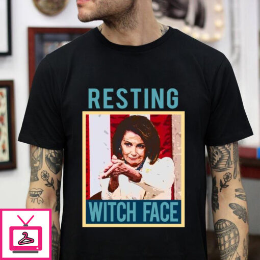 Nancy Pelosi clapping resting witch face t shirt 1