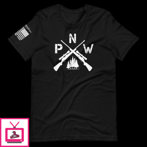 Pacific Northwest Crossed Gun Short sleeve unisex T shirt 1