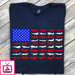 Pilot Airplane American Flag – Airplane Flag T-Shirt Plane T-Shirt