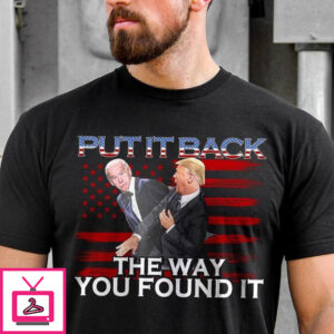 Put it back the way you found it red American flag Trump slap Biden meme