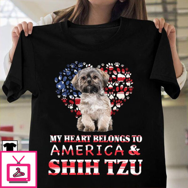 SHIH TZU Dog And Heart America – My heart belongs to america &amp SHIH TZU