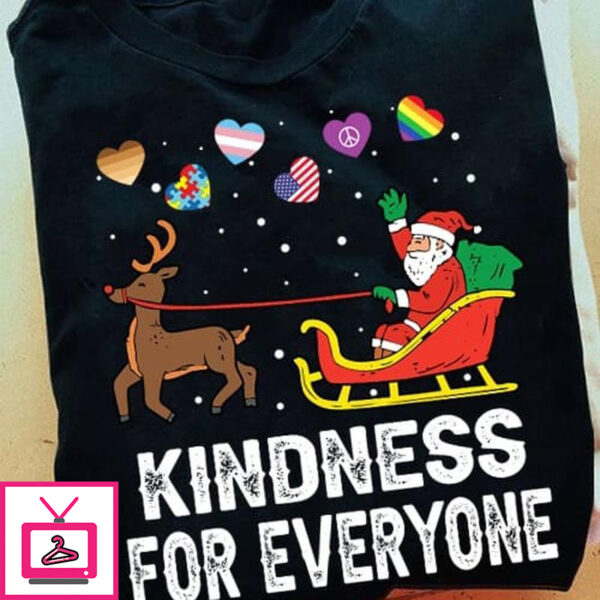 Santa Claus Reindeer America Flag Autism LGBT Hippie Heart Symbol – Kindness for everything