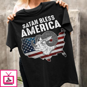 Satan bless America – Goat satan, America flag