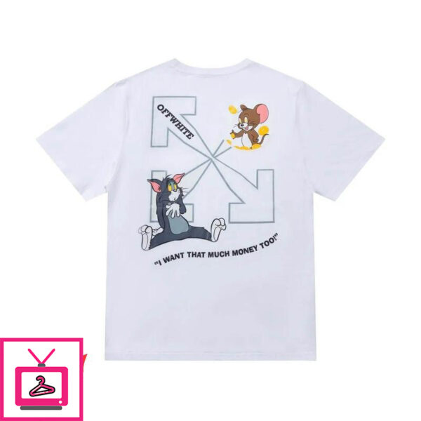 Tom And Jerry Off White T-Shirt I Want That Much Money Too