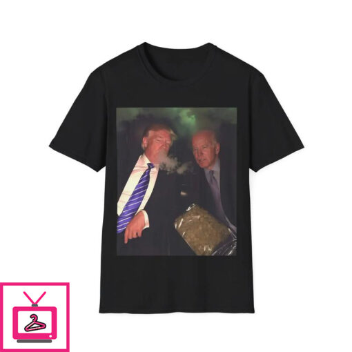 Trump and Biden Smoking T Shirt 1