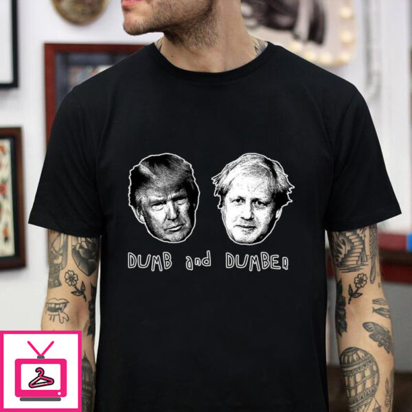 Trump and Boris dumb dumber black t-shirt