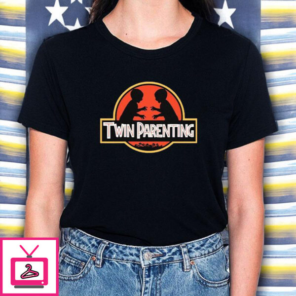 Twin Parenting Children Jurassic Logo T-Shirt