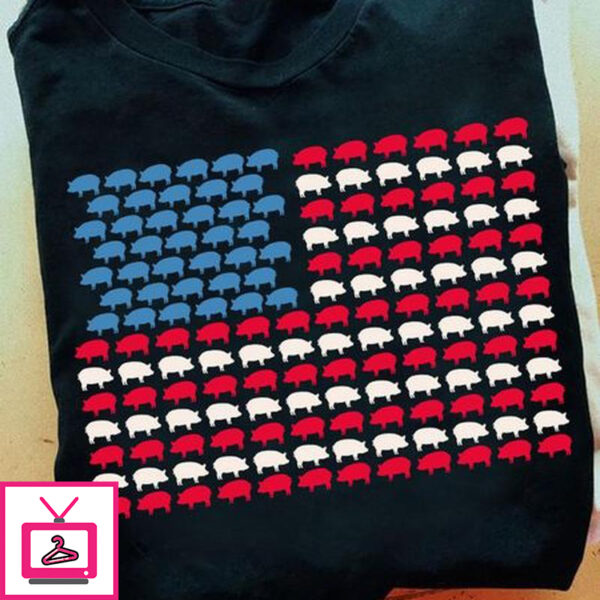 pigs American flag Independence day