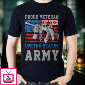 proud veteran of the United States army American flag gun