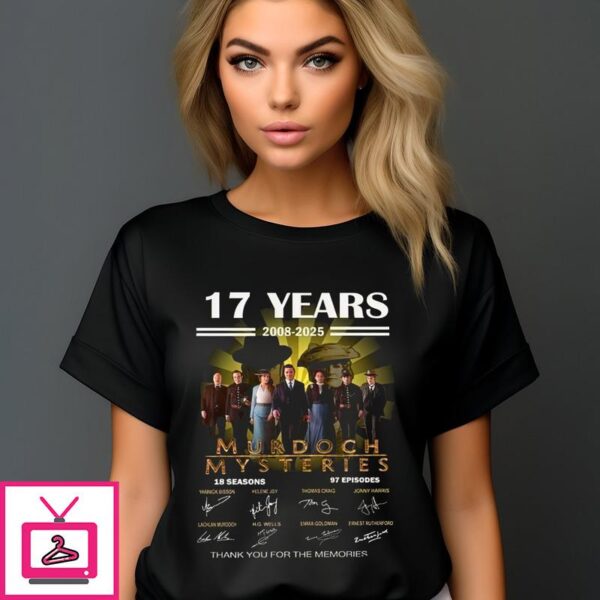 17 Years Murdoch Mysteries Thank You For The Memories Signature 2024 T Shirt 1 1