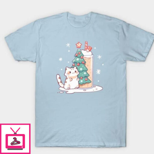 A kitten and festive drink T Shirt 1 1