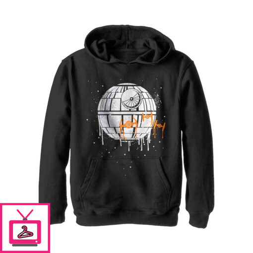 Boys Star Wars Halloween Death Star Drip Pull Over Hoodie 1