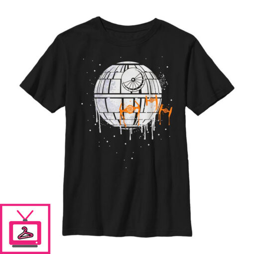 Boys Star Wars Halloween Death Star Drip T Shirt 1