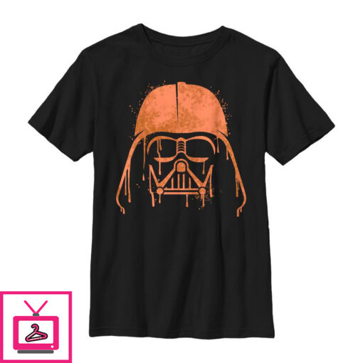 Boys Star Wars Halloween Vader Helmet Spray Paint T Shirt 1