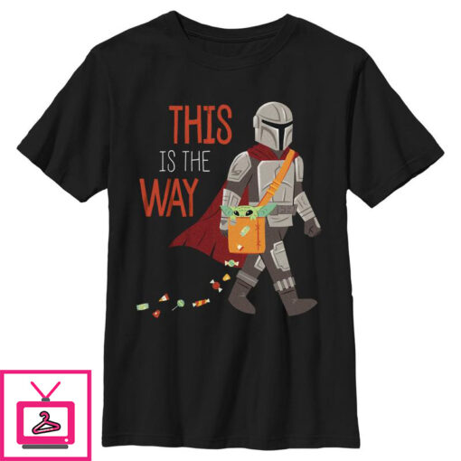 Boys Star Wars The Mandalorian Halloween Grogu This is the Way T Shirt 1