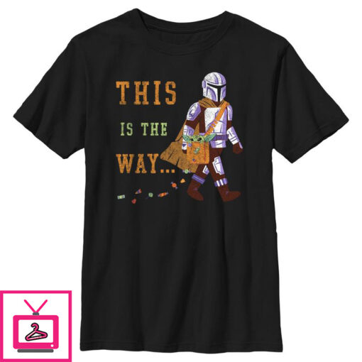 Boys Star Wars The Mandalorian Halloween This is the Way Treats T Shirt 1