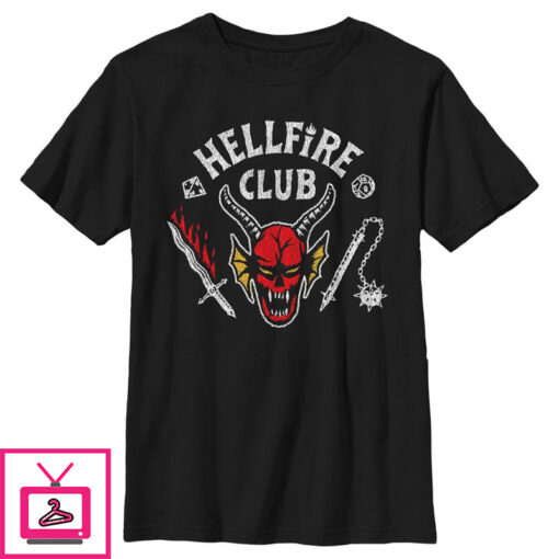 Boys Stranger Things Hellfire Club Costume T Shirt 1