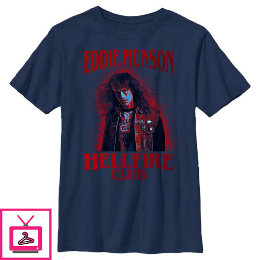 Boys Stranger Things Hellfire Club Eddie Munson T Shirt 1