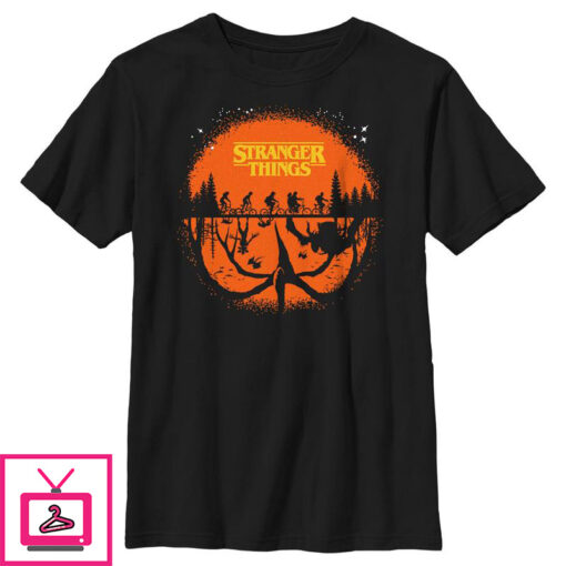 Boys Stranger Things Two Planes Collide T Shirt 1