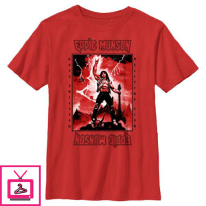 Boy’s Stranger Things White Hellfire Club Rockstar Eddie Munson T-Shirt